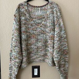 Free People multicolored V-Neck Sweater